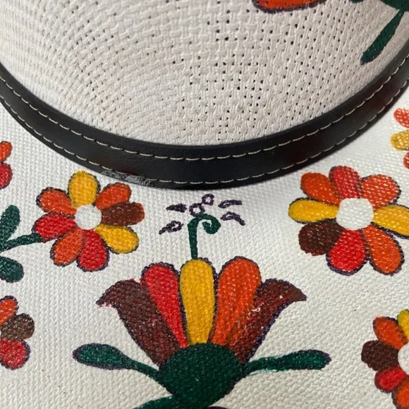 Hand painted cowboy garden festival hat - Picture 15 of 15